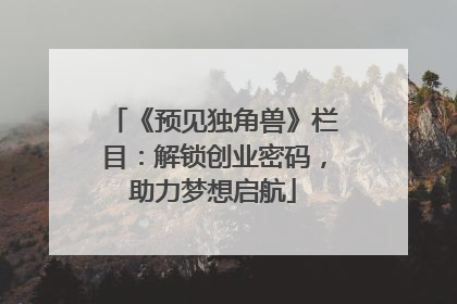 《预见独角兽》栏目：解锁创业密码，助力梦想启航