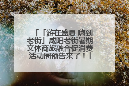 「游在盛夏 嗨到老街」咸阳老街暑期文体商旅融合促消费活动周预告来了！