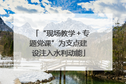 “现场教学＋专题党课”为支点建设注入水利动能