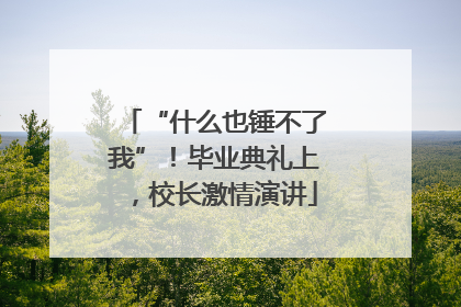 “什么也锤不了我”！毕业典礼上，校长激情演讲