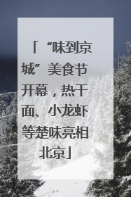 “味到京城”美食节开幕，热干面、小龙虾等楚味亮相北京