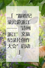 “跟着纪录片游浙江——‘诗画浙江’文旅纪录片创作大会”启动