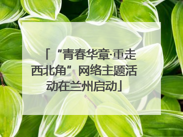 “青春华章·重走西北角”网络主题活动在兰州启动
