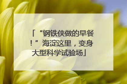 “钢铁侠做的早餐！”海淀这里，变身大型科学试验场