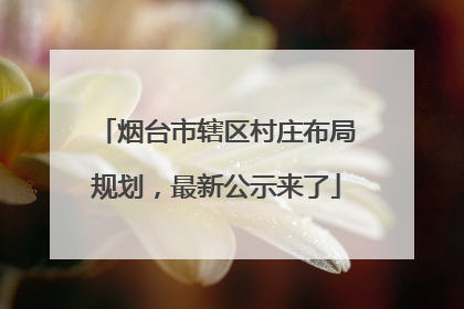 烟台市辖区村庄布局规划，最新公示来了