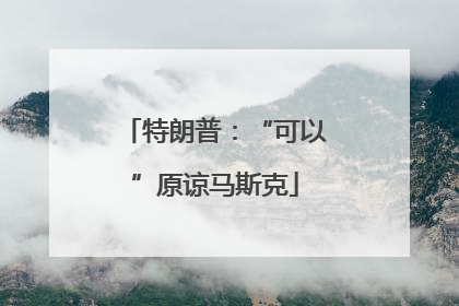 特朗普：“可以”原谅马斯克