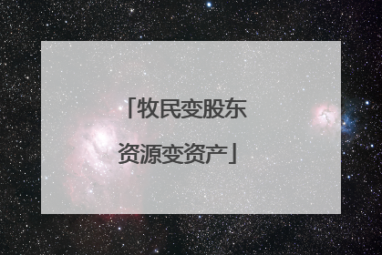 牧民变股东 资源变资产