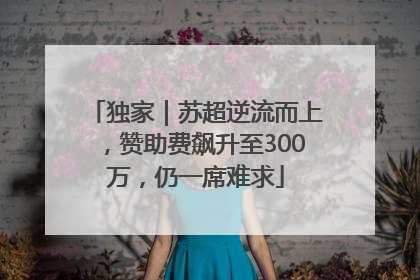独家｜苏超逆流而上，赞助费飙升至300万，仍一席难求