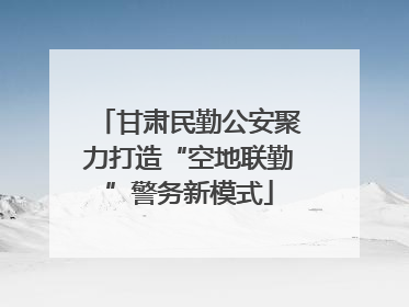 甘肃民勤公安聚力打造“空地联勤”警务新模式