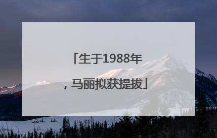 生于1988年，马丽拟获提拔