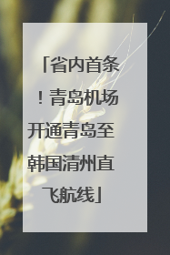 省内首条！青岛机场开通青岛至韩国清州直飞航线