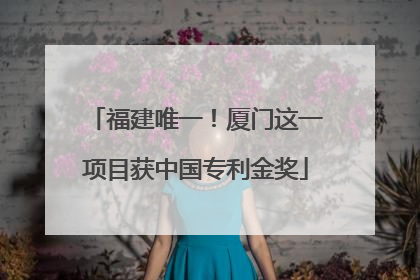 福建唯一！厦门这一项目获中国专利金奖