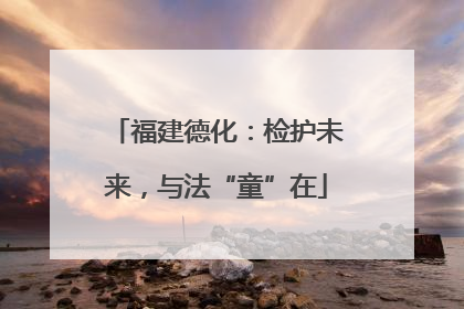 福建德化：检护未来，与法“童”在