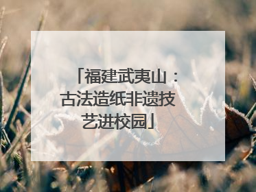 福建武夷山：古法造纸非遗技艺进校园