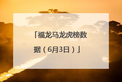 福龙马龙虎榜数据（6月3日）