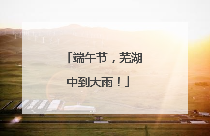 端午节，芜湖中到大雨！