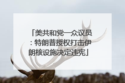 美共和党一众议员：特朗普授权打击伊朗核设施决定违宪