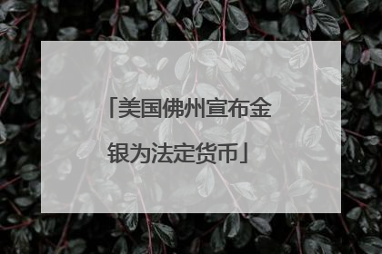 美国佛州宣布金银为法定货币