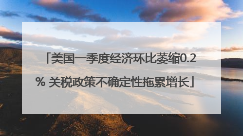 美国一季度经济环比萎缩0.2% 关税政策不确定性拖累增长