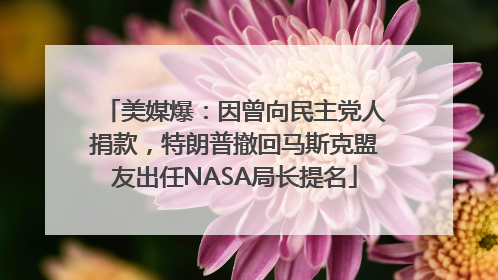 美媒爆：因曾向民主党人捐款，特朗普撤回马斯克盟友出任NASA局长提名