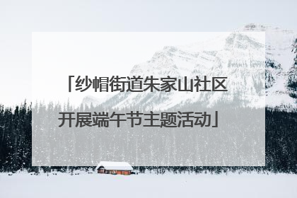 纱帽街道朱家山社区开展端午节主题活动
