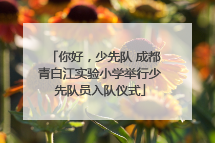 你好，少先队 成都青白江实验小学举行少先队员入队仪式