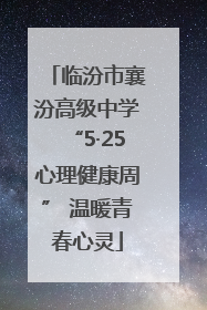 临汾市襄汾高级中学“5·25心理健康周” 温暖青春心灵