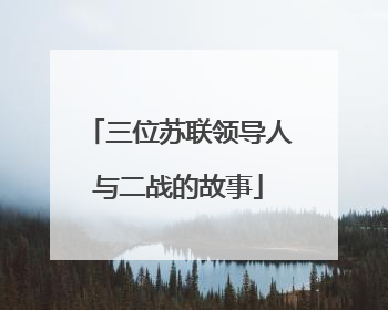 三位苏联领导人与二战的故事