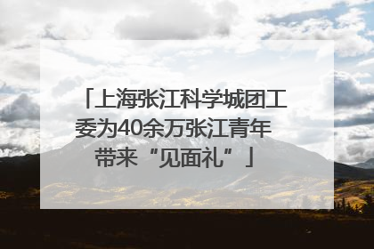 上海张江科学城团工委为40余万张江青年带来“见面礼”