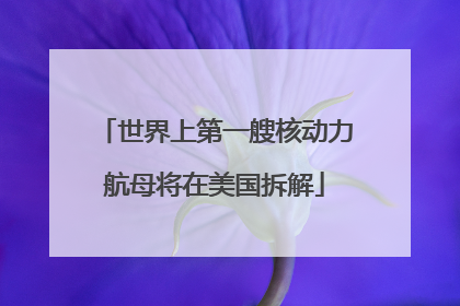 世界上第一艘核动力航母将在美国拆解