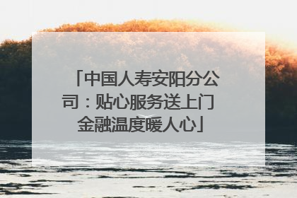 中国人寿安阳分公司：贴心服务送上门 金融温度暖人心