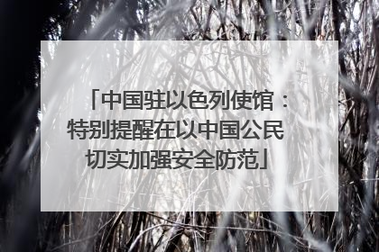 中国驻以色列使馆：特别提醒在以中国公民切实加强安全防范