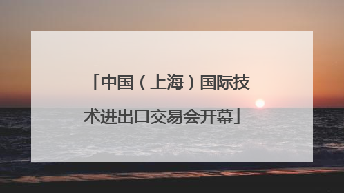 中国（上海）国际技术进出口交易会开幕