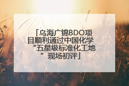 乌海广锦BDO项目顺利通过中国化学“五星级标准化工地”现场初评
