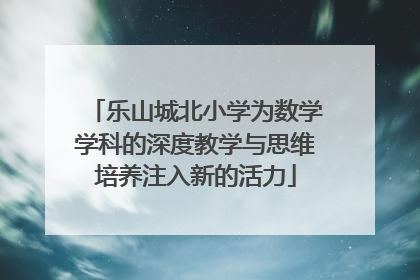 乐山城北小学为数学学科的深度教学与思维培养注入新的活力