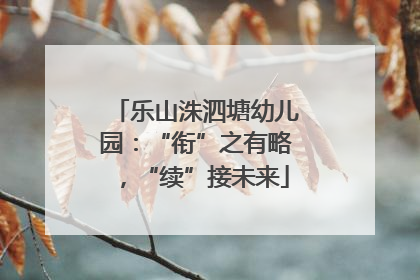 乐山洙泗塘幼儿园：“衔”之有略，“续”接未来