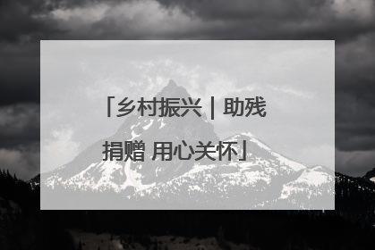 乡村振兴｜助残捐赠 用心关怀