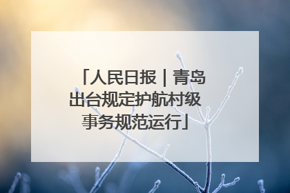 人民日报｜青岛出台规定护航村级事务规范运行