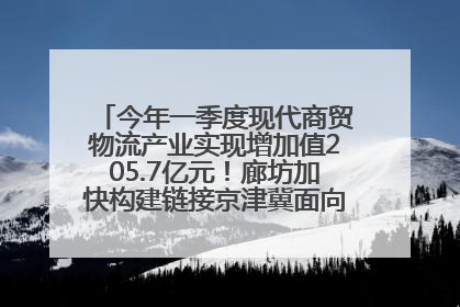 今年一季度现代商贸物流产业实现增加值205.7亿元！廊坊加快构建链接京津冀面向全世界的物流通道