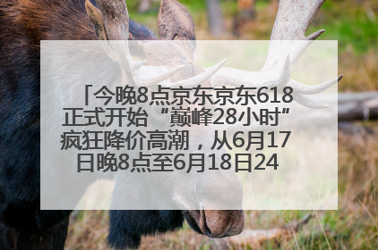 今晚8点京东京东618正式开始“巅峰28小时”疯狂降价高潮，从6月17日晚8点至6月18日24点内最便宜优惠