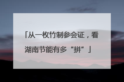 从一枚竹制参会证，看湖南节能有多“拼”