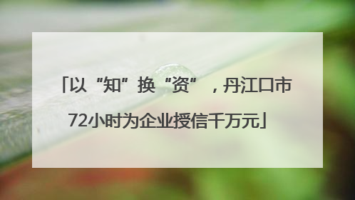 以“知”换“资”，丹江口市72小时为企业授信千万元