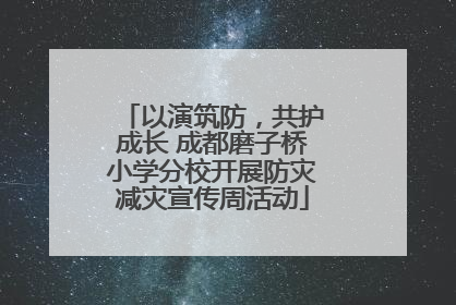 以演筑防，共护成长 成都磨子桥小学分校开展防灾减灾宣传周活动