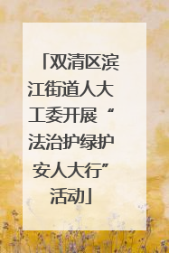 双清区滨江街道人大工委开展“法治护绿护安人大行”活动