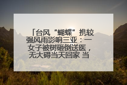 台风“蝴蝶”携较强风雨影响三亚：一女子被树砸倒送医，无大碍当天回家 当地已紧急清障