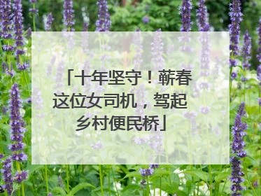 十年坚守！蕲春这位女司机，驾起乡村便民桥