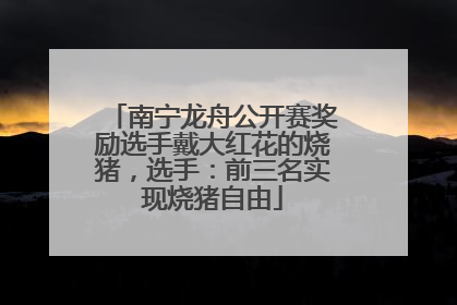 南宁龙舟公开赛奖励选手戴大红花的烧猪，选手：前三名实现烧猪自由