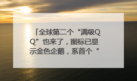 全球第二个“满级QQ”也来了，图标已显示金色企鹅，系首个“满级QQ”的小号