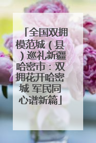 全国双拥模范城（县）巡礼新疆哈密市：双拥花开哈密城 军民同心谱新篇