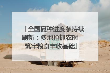 全国夏种进度条持续刷新：多地抢抓农时 筑牢粮食丰收基础